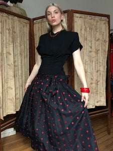 vintage 1940s polka dot dress {xs}
