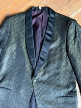 Load image into Gallery viewer, vintage 1950s shimmery satin brocade tuxedo jacket