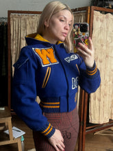 Load image into Gallery viewer, vintage 1960s hooded varsity jacket