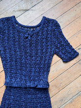 Load image into Gallery viewer, vintage 1940s ribbon knit dress {xs-m}