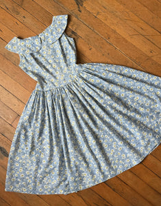 vintage 1950s sheer floral dress {s}