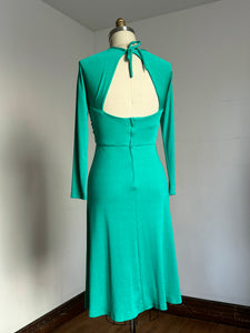 vintage 1970s turquoise dress {xs-m}