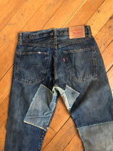 Load image into Gallery viewer, vintage LVC patched sample Red Line Big E jeans W31