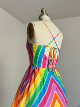 Load image into Gallery viewer, vintage 1970s rainbow sun dress {xs}