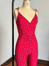 Load image into Gallery viewer, vintage 1970s novelty panda bear rayon jumpsuit {xs-s}