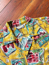 Load image into Gallery viewer, vintage 1950s novelty travel shirt - loop collar