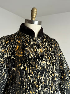 vintage 1960s faux leopard cropped jacket {s/m}