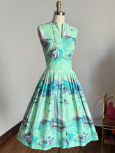 Load image into Gallery viewer, vintage 1950s novelty sailboat sun dress {xs}