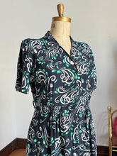 Load image into Gallery viewer, vintage 1940s novelty cold rayon dress {1X}