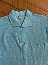 Load image into Gallery viewer, vintage 1950s blue lurex shirt