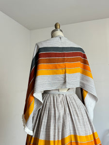 vintage 1960s linen sun dress set with shawl {xxs}