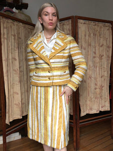 vintage 1960s tweed skirt suit {m}