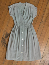 Load image into Gallery viewer, vintage 1940s green gingham dress {s/m} as-is