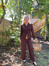 Load image into Gallery viewer, vintage 1940s leisure suit {xs} 40s pant suit slack suit