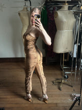 Load image into Gallery viewer, vintage 1980s Frederick’s of Hollywood gold jumpsuit {s}