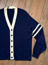 Load image into Gallery viewer, vintage 1950s navy letterman sweater