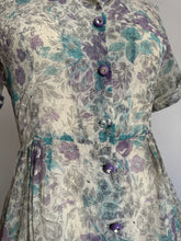 Load image into Gallery viewer, vintage 1950s sheer floral dress {m}