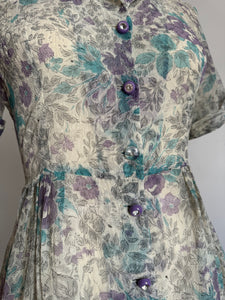 vintage 1950s sheer floral dress {m}