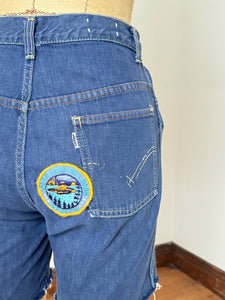 vintage 1960s big E LEVIS for gals cut off denim shorts