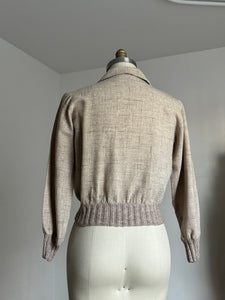 vintage 1950s brown fleck cropped jacket {m}