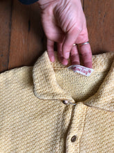 Load image into Gallery viewer, vintage 1950s yellow knit pullover polo shirt
