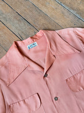 Load image into Gallery viewer, vintage 1950s long sleeve rayon shirt - loop collar