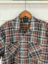 Load image into Gallery viewer, vintage 1960s plaid short sleeve button up shirt - loop collar