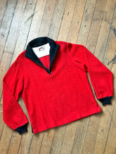 Load image into Gallery viewer, vintage 1950s red fuzzy pullover quarter zip sweater