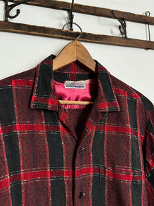 vintage 1950s plaid long sleeve shirt