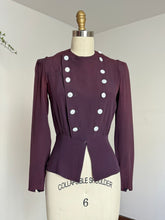 Load image into Gallery viewer, vintage 1930s 40s rayon bellboy blouse {s}