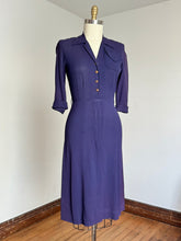Load image into Gallery viewer, vintage 1940s 50s navy rayon dress {s}