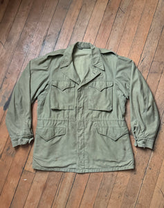 THRASHED vintage 1940s M-43 field jacket set (2pc) jacket and liner