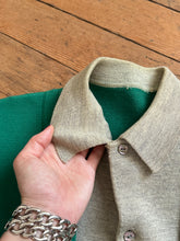 Load image into Gallery viewer, vintage 1950s 60s green knit cardigan sweater jacket
