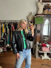Load image into Gallery viewer, vintage 1960s black leather biker jacket