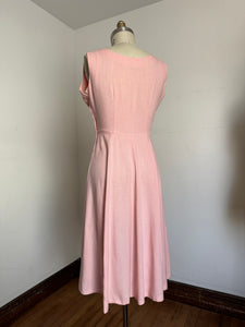 vintage 1950s pink linen dress {m}