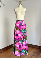 Load image into Gallery viewer, vintage 1960s pink floral maxi skirt {s}
