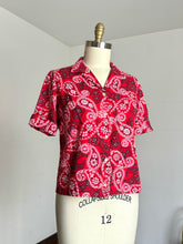 Load image into Gallery viewer, vintage 1950s bandana print blouse {L}