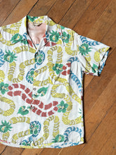 Load image into Gallery viewer, vintage 1950s Hawaiian Leis print shirt - loop collar