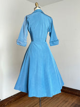 Load image into Gallery viewer, vintage 1950s blue party dress {s} as-is