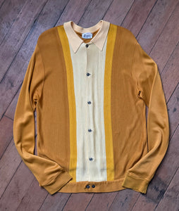 vintage 1960s yellow striped sweater shirt jac