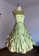 Load image into Gallery viewer, vintage 1950s green party dress {xs}