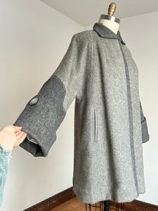 vintage 1950s grey two-tone coat {up to XL}