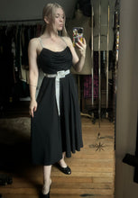 Load image into Gallery viewer, vintage 1970s black jersey dress {xs-m}