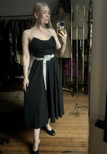 vintage 1970s black jersey dress {xs-m}