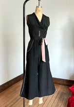 Load image into Gallery viewer, vintage 1930s silk beach pyjamas jumpsuit {s}