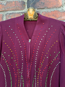 vintage 1930s rhinestone wool dressing gown {xs}