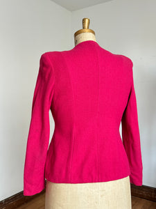 vintage 1940s fuchsia pink wool jacket {XXL}