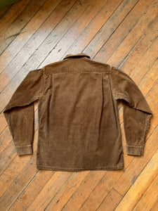 vintage 1950s brown corduroy long sleeve shirt