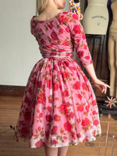 Load image into Gallery viewer, vintage 1950s roses dress {xxs}