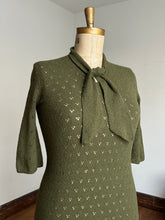 Load image into Gallery viewer, vintage 1950s green knit sweater dress {m-XL}